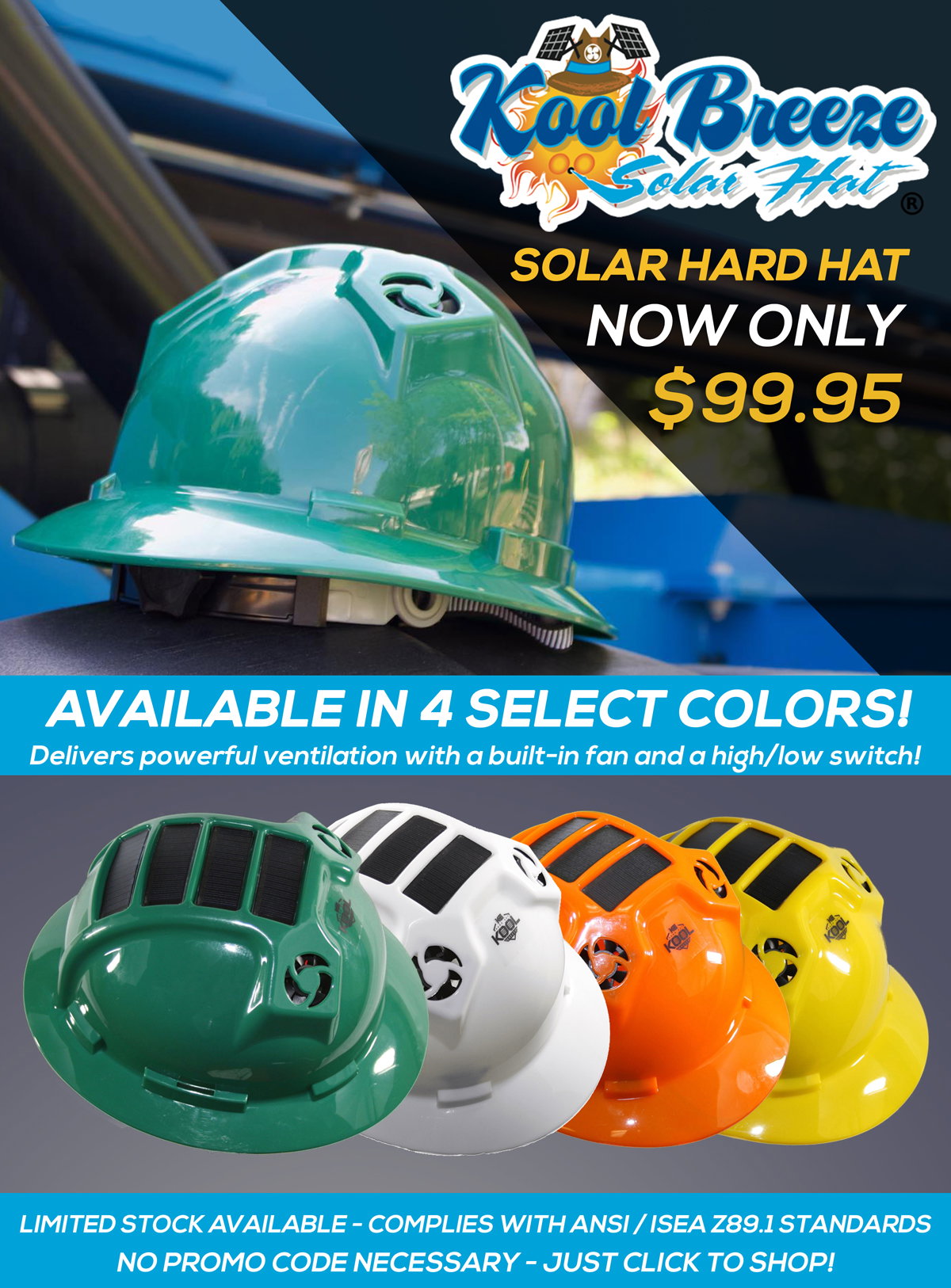 Solar Hard Hats by Kool Breeze 