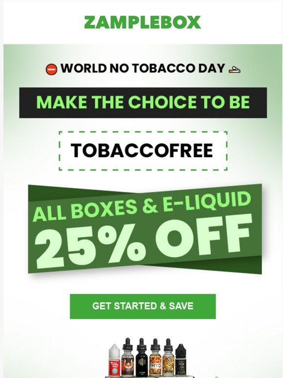 ⛔ Say NO to Tobacco (& SAVE 25%)