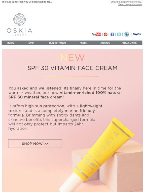 oskia spf 30 vitamin face cream
