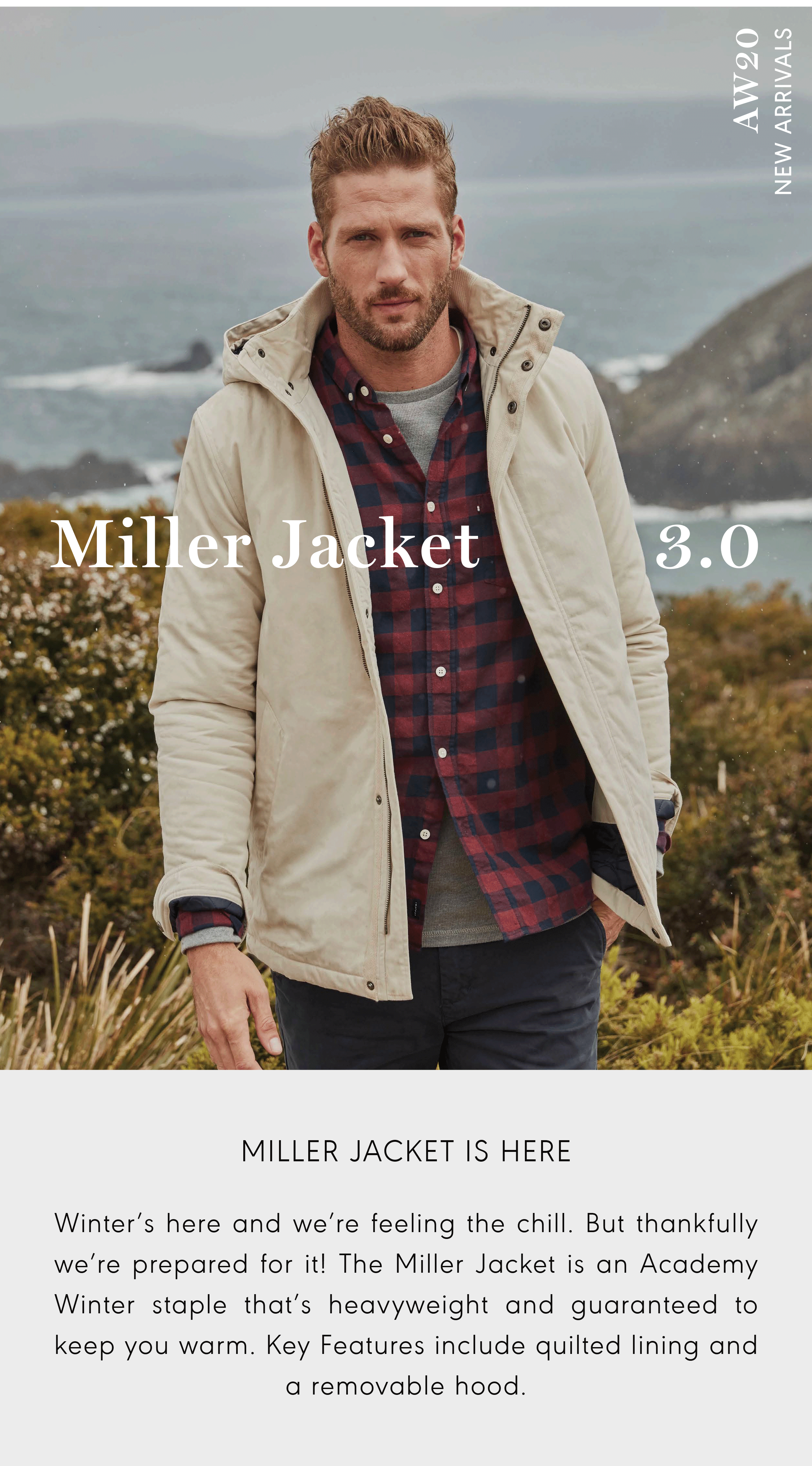miller jacket academy brand