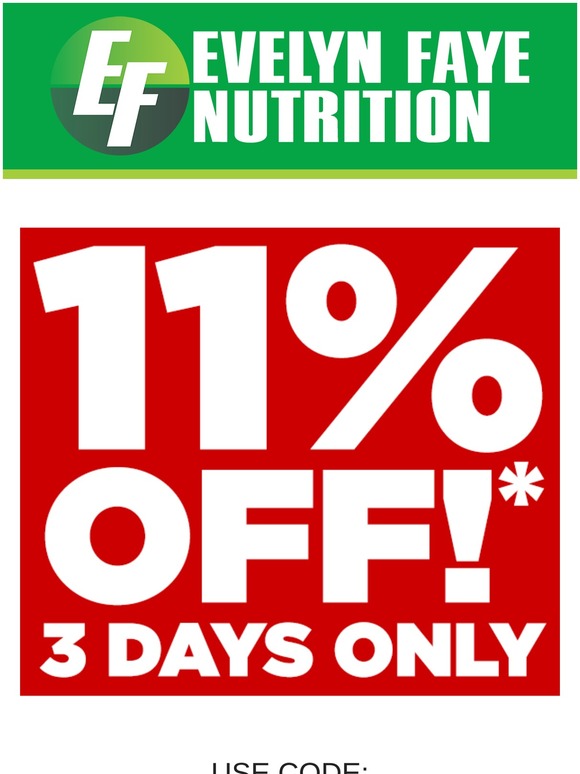 3 DAY SALE! 11% off now until this Thursday!