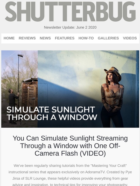 Shutterbug Newsletter: 5 Reasons to Own a 50mm Lens; Tip for Simulating Sunlight; 7 Favorites for Travel/Landscape Photography