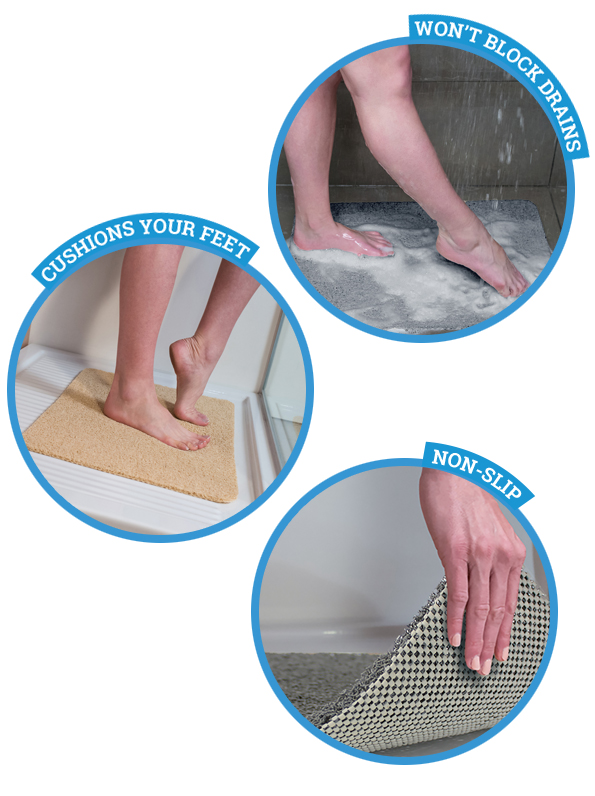 JML Direct Nonslip shower mat that won’t block the drain Milled