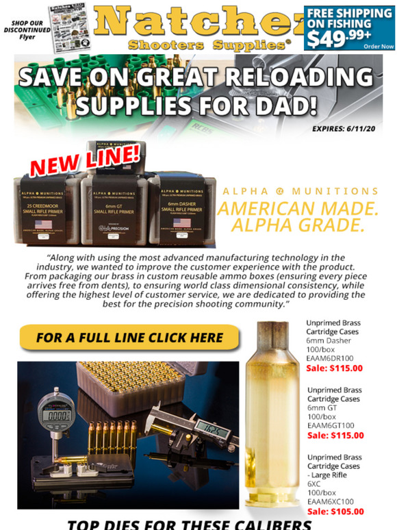 Natchez Shooters Supplies Save on Great Reloading Supplies for Dad