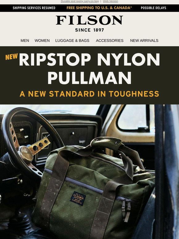 Borsa Zaino Pullman Filson In Nylon Ripstop - Unisex, Tela, Zip - Foto 1
