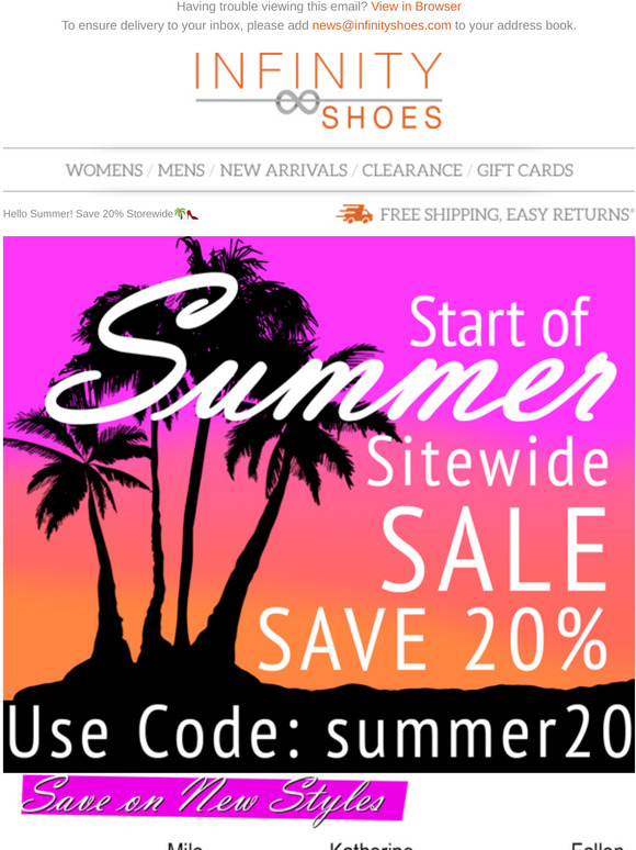 Hello Summer! Save 20% Storewide🌴👠