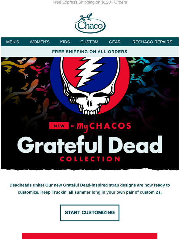 Chaco NEW Grateful Dead strap designs Milled