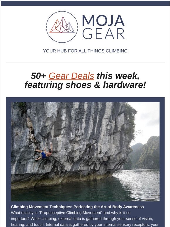 Climbing with Body Awareness 🙌, High Intensity Core Training, 👟 La Sportiva Shoe Review, Gear Deals, and more in this week's Beta