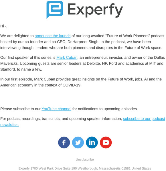 Mark Cuban on Experfy’s Future of Work Pioneers Podcast
