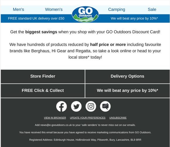 Go Outdoors Check out our BIGGEST deals Milled