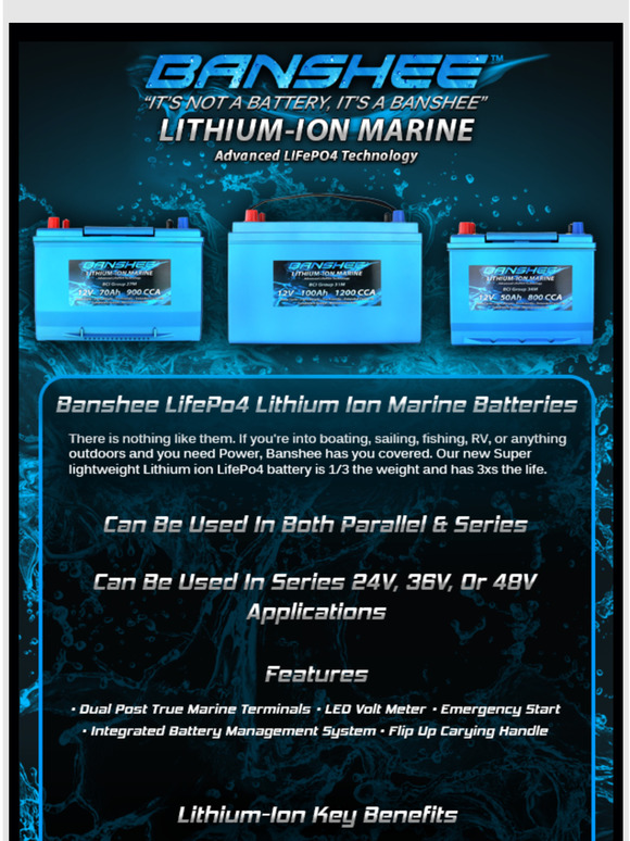 Banshee Lithium Marine Batteries