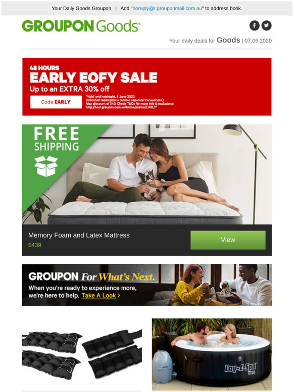 Groupon Memory Foam and Latex Mattress, Pair of Ankle Weights, Heated