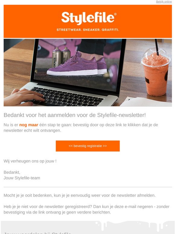 Vooraf Om toestemming te geven achter Stylefile NL: Bevestig jouw registratie voor de Stylefile-newsletter ✓ |  Milled
