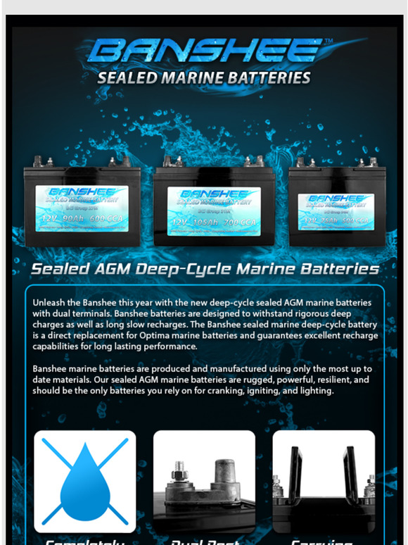 New Banshee Sealed AGM Marine Batteries!