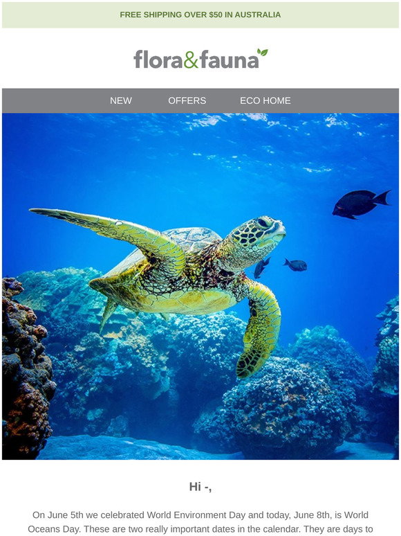 Flora And Fauna Happy World Oceans Day Milled