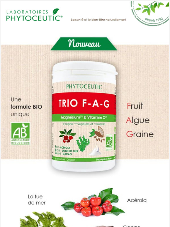 Fatigué(e) ? Découvrez Trio F-A-G : une formule bio unique !
