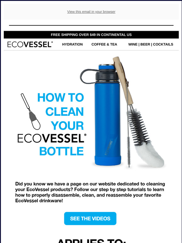 Eco Vessel The complete guide to cleaning your EcoVessel Bottles! Milled