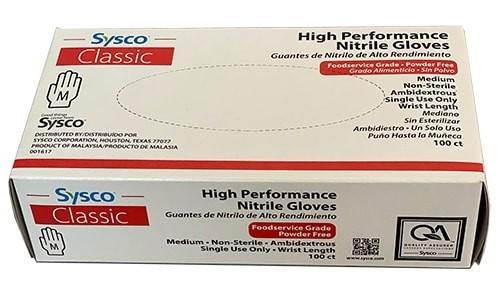 sysco classic high performance nitrile gloves