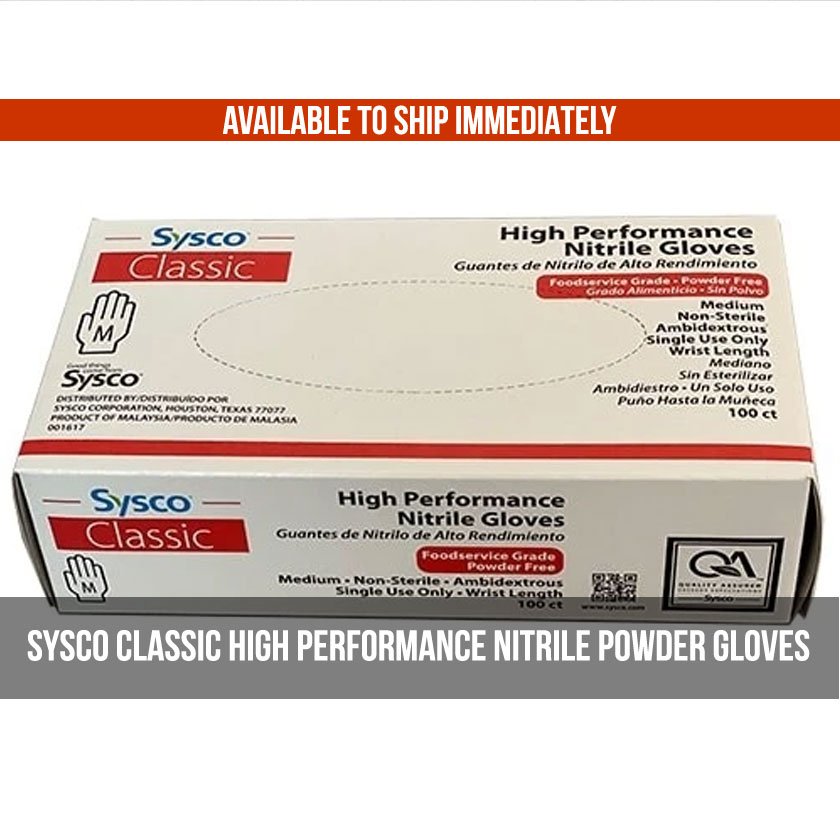 Sysco High Performance Nitrile Gloves Large Blue for sale online 
