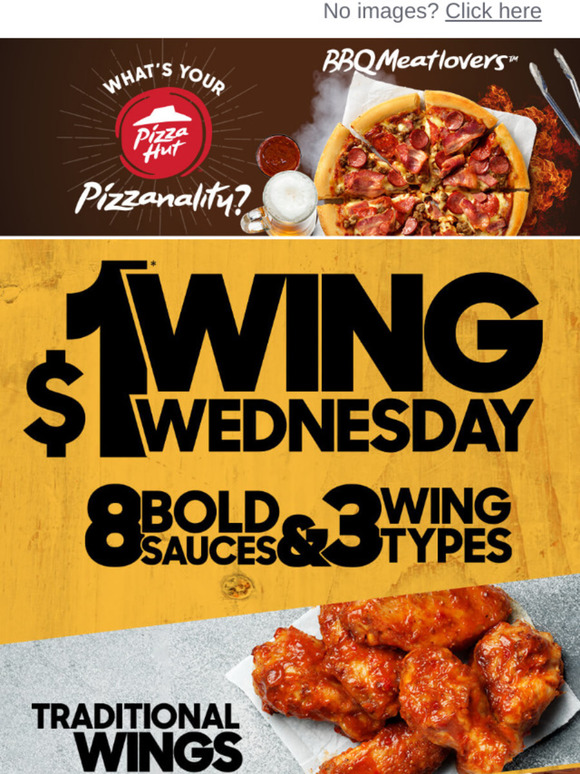 Pizza Hut Today only, 1 Chicken Wings! Order Now🍗🙌 Milled