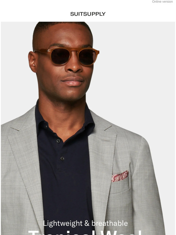 Lightweight Tropical Wool Suiting in Light Grey