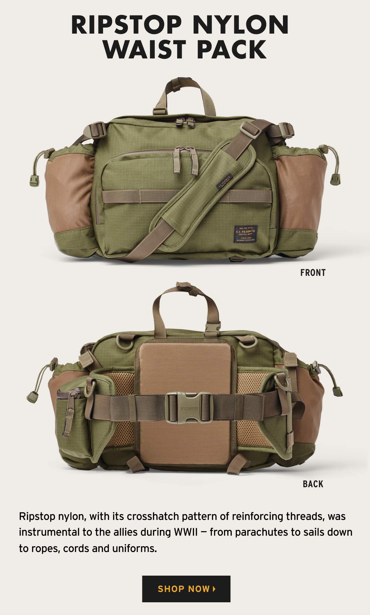 Filson Ripstop Nylon Bags & Packs Milled