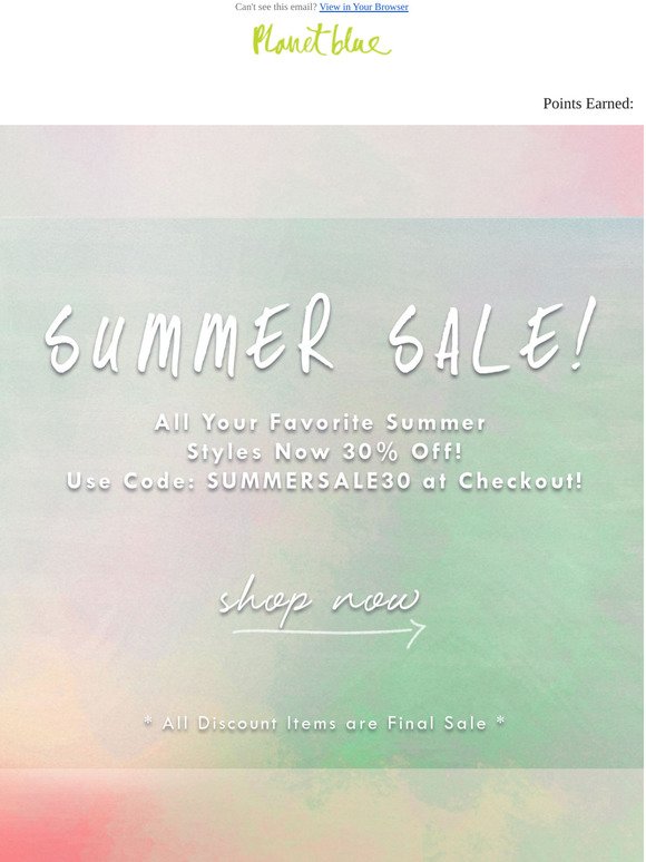 30% Off Our Summer Style Collection!