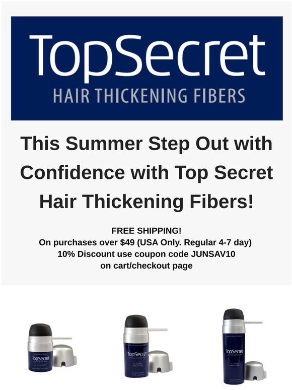 Top Secret Hair Thickening Fibers - Summer Savings Offers + 10% Discount 😊