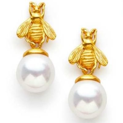 Julie Vos, Bee Pearl Drop Earrings