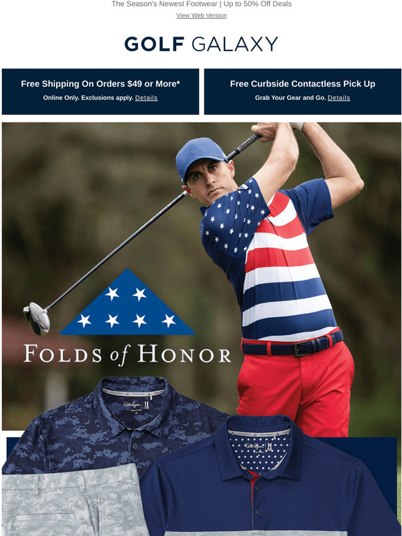 Golf Galaxy ⭑ Walter Hagen Folds of Honor Golf Apparel & More Milled