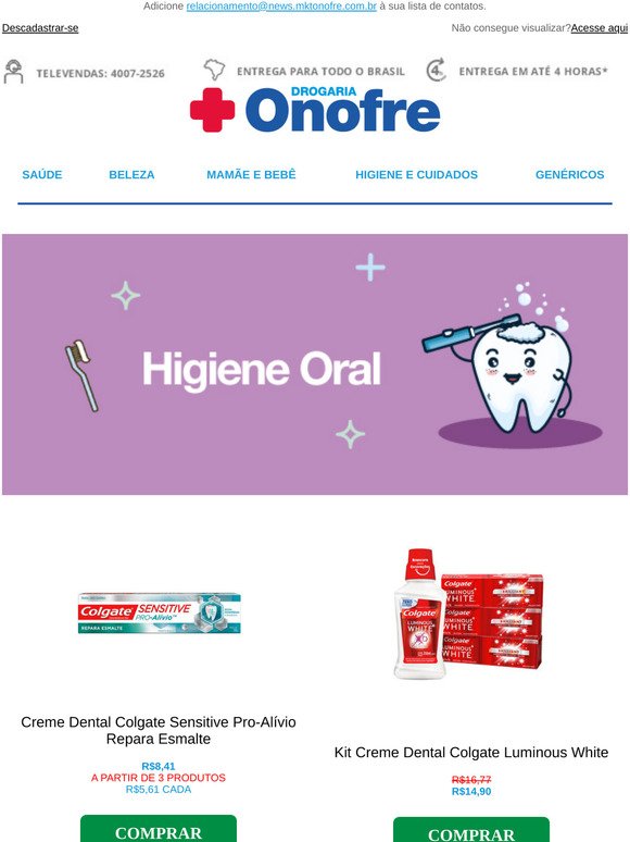 Higiene Oral : Semana Colgate Week até 50% de desconto!