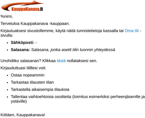 Tervetuloa Kauppakanava -kauppaan