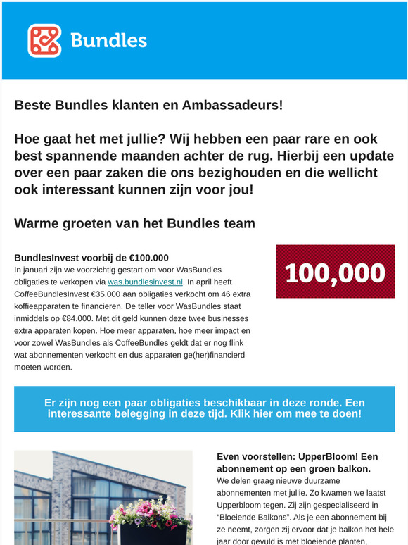 Bundles Nieuws! BundlesInvest - UpperBloom - Impact Corona