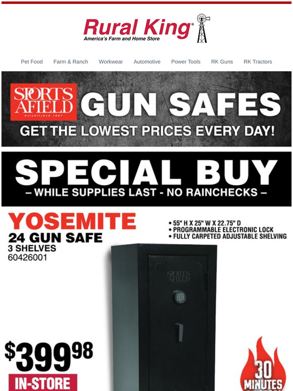 Rural Special Buys on Gun Safes! Milled