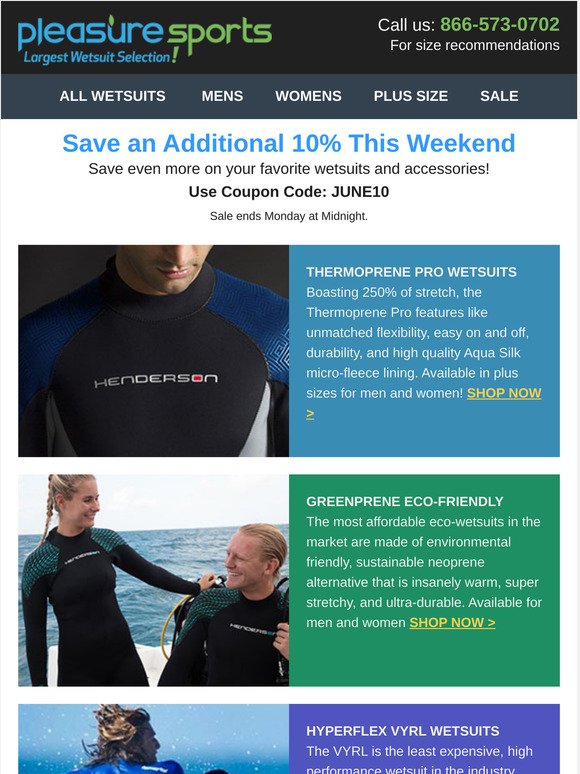 Wetsuit Sale: Save an Extra 10% This Weekend!