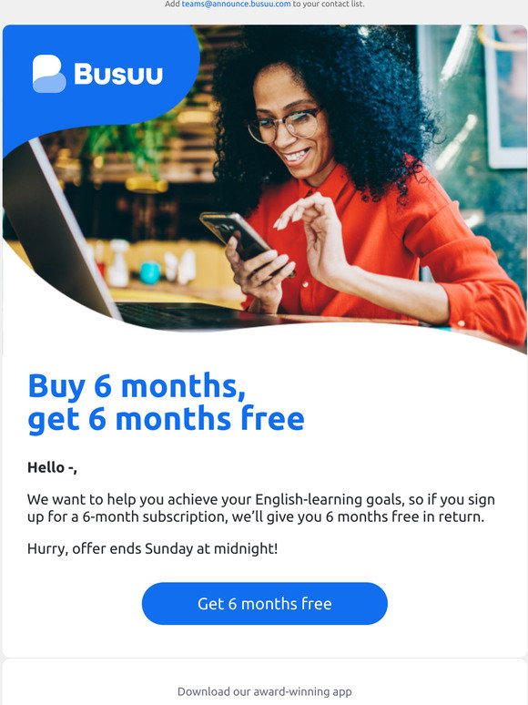 Busuu Improve your English with 6 free months of Premium