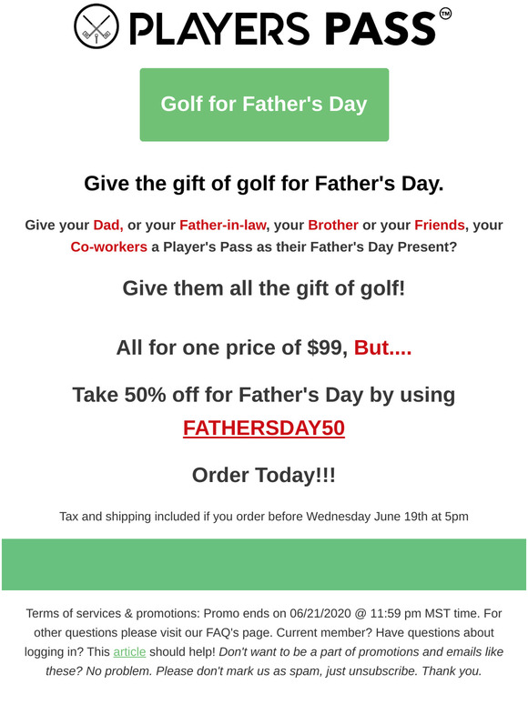 Friend Father's Day Golf Special?
