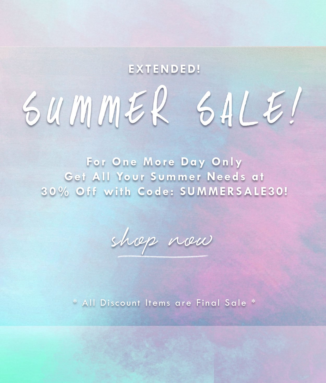 30% Off Our Summer Style Collection with Code SUMMERSALE30 at Checkout!