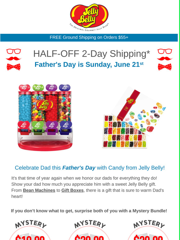 Jelly Belly Surprise Dad with a gift of sweet Jelly Belly treats! Milled