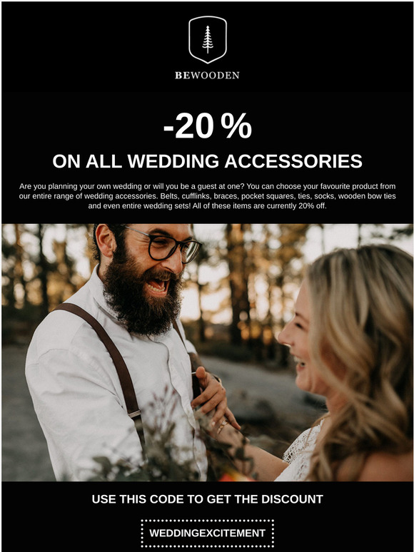 20% discount on all wedding accessories