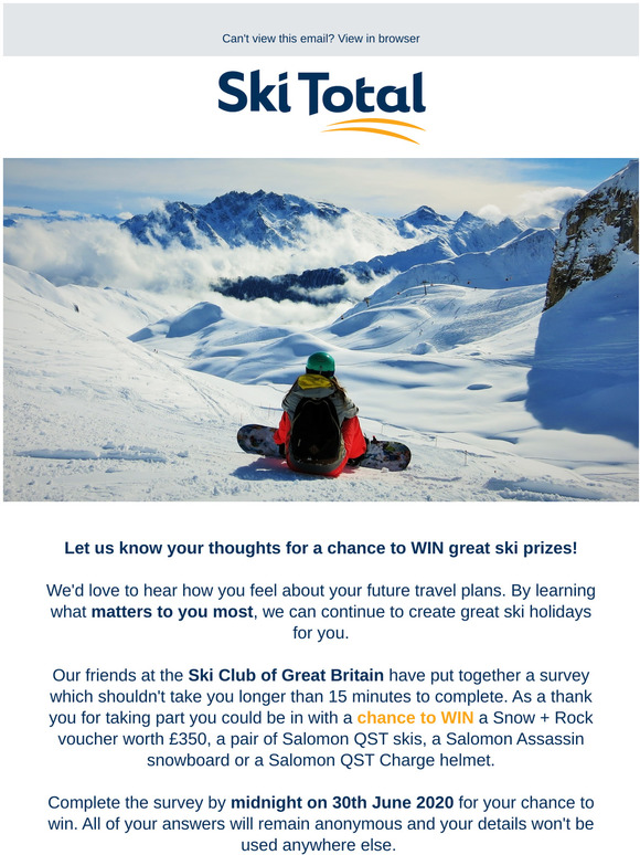 Don't forget to enter to WIN great Ski prizes