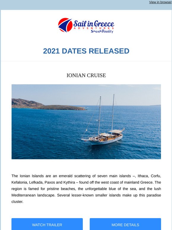 The time has come, and we can't wait ❕❗2021 Cruise Dates Released 🇬🇷