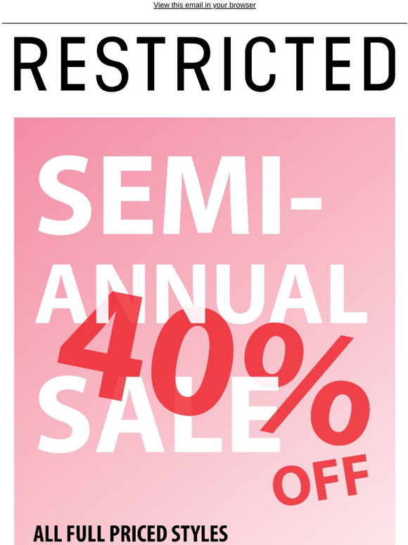 SEMI-ANNUAL SALE!!!