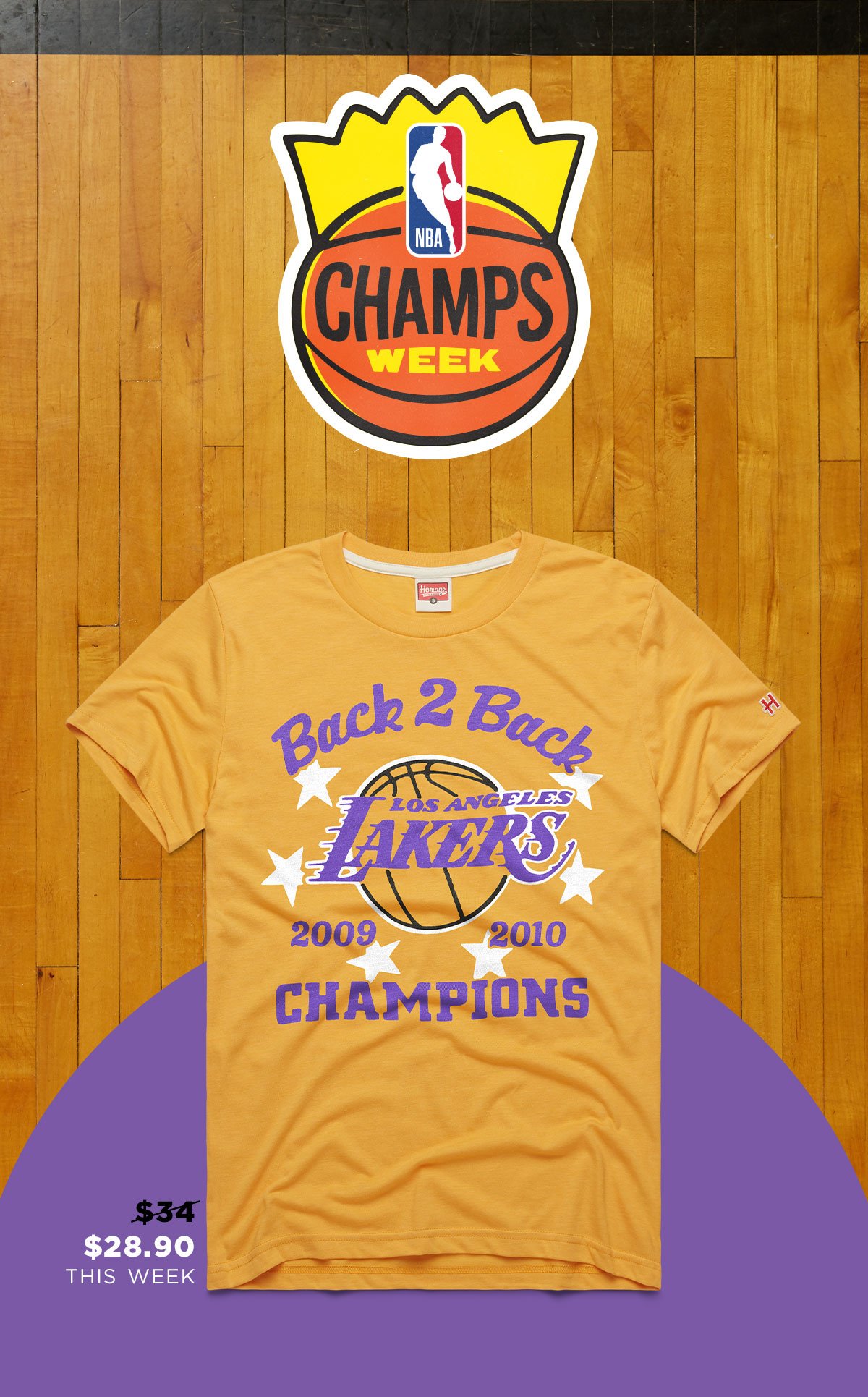 Homage Back 2 Back Champs Lakers 09 10 Milled