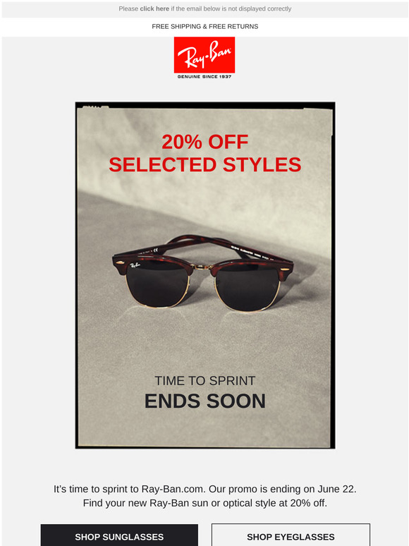 ray ban 20 off