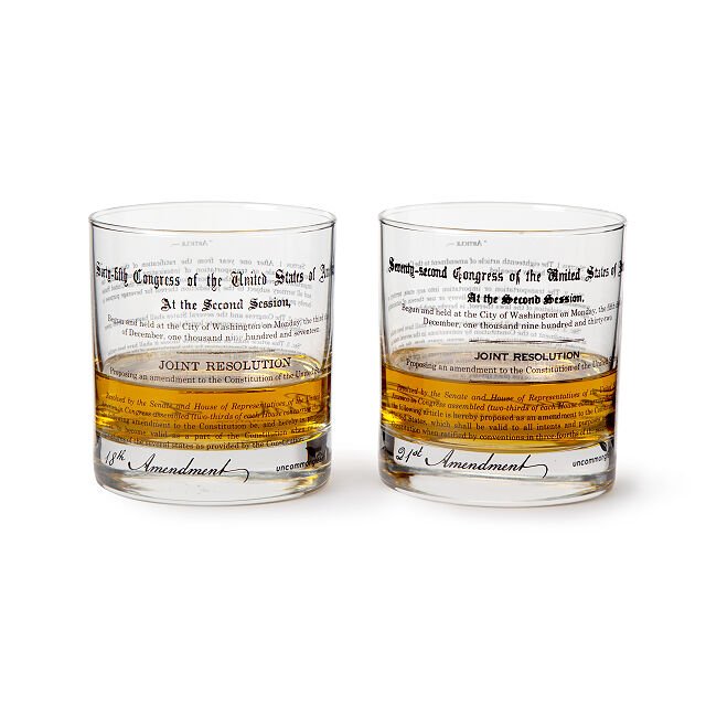 Prohibition History Glasses - Set of 2
