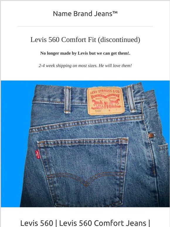 : Levis 560 Comfort Fit DAD Jeans | Milled