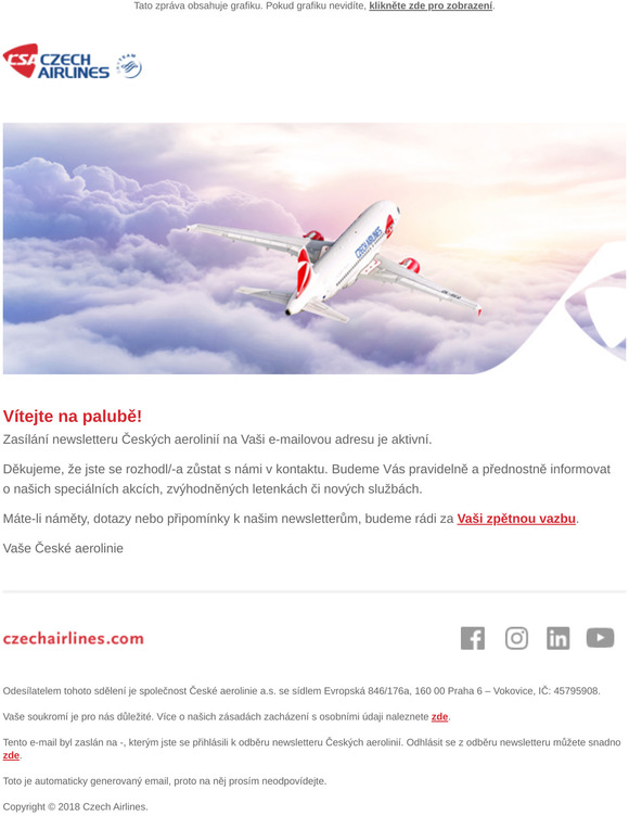 Vítejte na palubě!