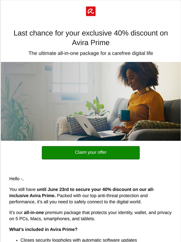 -last chance for your exclusive savings! Sale ends on June 23rd.