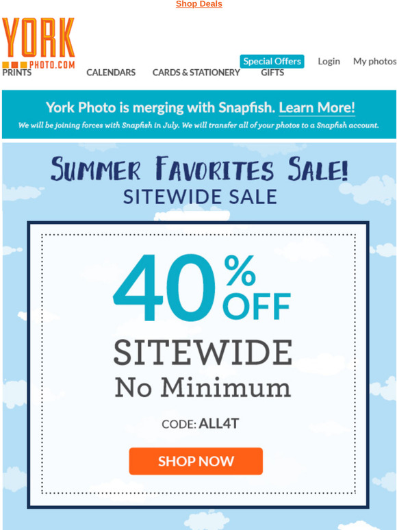☀️Summer Favorites Sale☀️40% Off Sitewide, $18 Beach Towels, 4¢ Prints, 70% Off Books & More!
